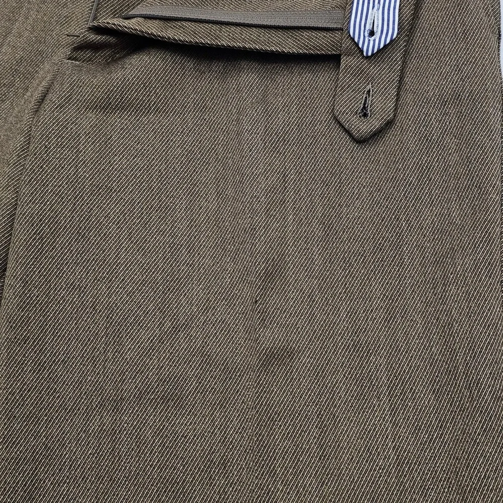 Luciano Barbera Dress Pants Mens 52 34x29 Brown Wool Italy Flat Front READ